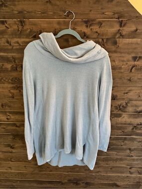 Barefoot Dreams Light Blue CozyChic Ultra Lite Women's Cozy Cowl Neck Sweater